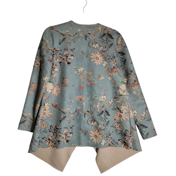 Soft Surroundings Women Open Front Jacket  Cardigan Coatigan Grey Garden Sz M - Picture 2 of 7